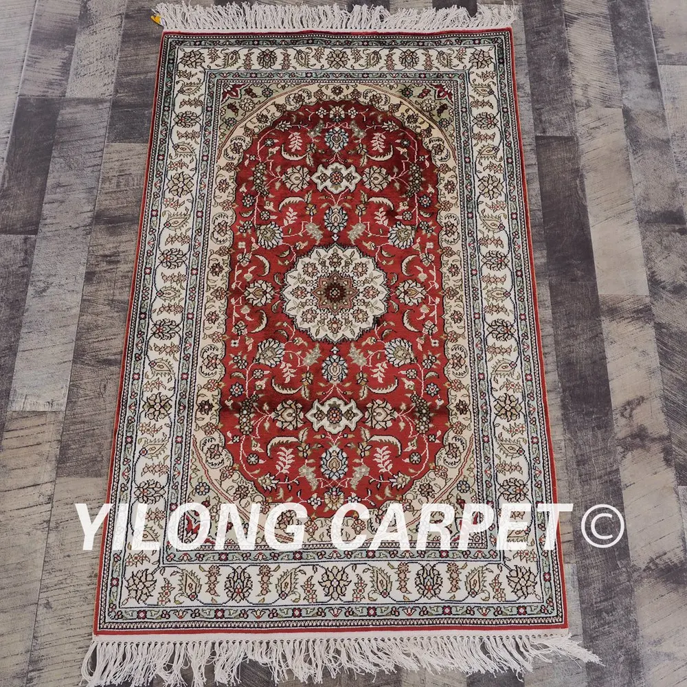 YILONG 2 5 'x 4' персидский шелковый ковер с цветочным дизайном изысканная