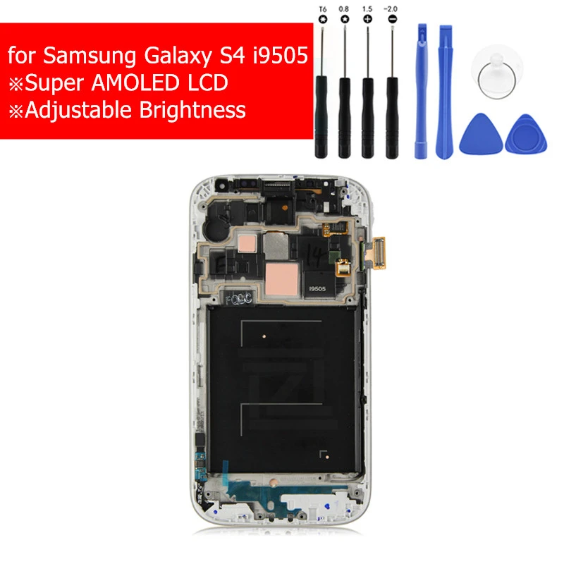 ЖК дисплей с рамкой для Samsung Galaxy S4 i9505 дигитайзер в сборе запасные ремонтные