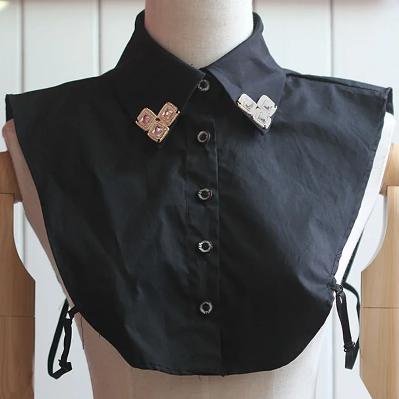 

2017 Collar Women All-match False Color Shirt Fake Collar Vintage Women Fashion Detachable collars Blue Fake Lapel Collar Shirt