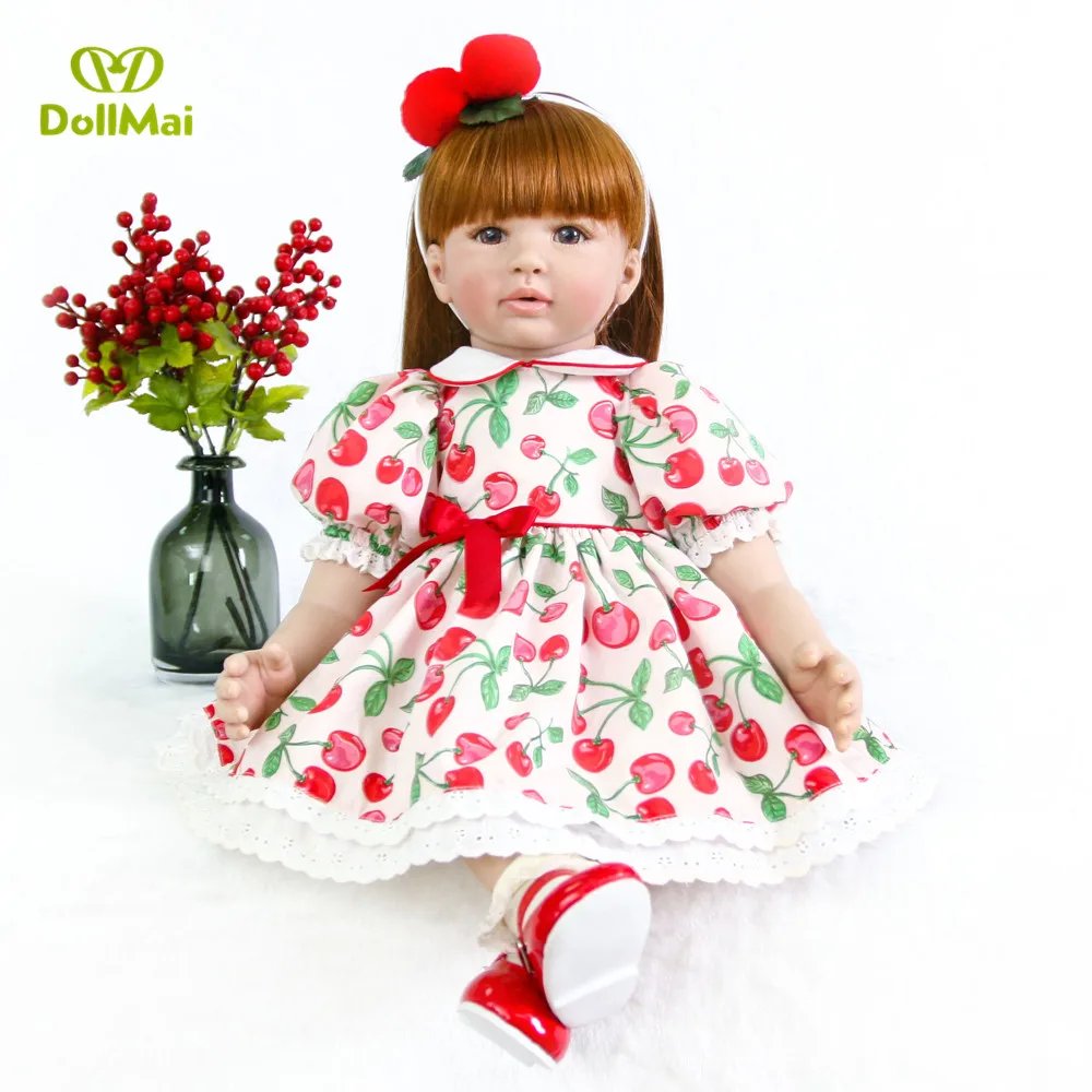 Кукла карие глаза девочка очень большая bebe reborn baby 3/4 силиконовые куклы игрушка