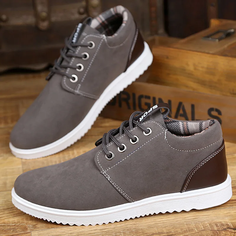 Gray cotton Классические модные ботинки; Мужские Зимние ботильоны; модель года; Плюшевые ботинки в старом стиле; Теплая обувь; Мужские Водонепроницаемые зимние ботинки - Цвет: Gray cotton