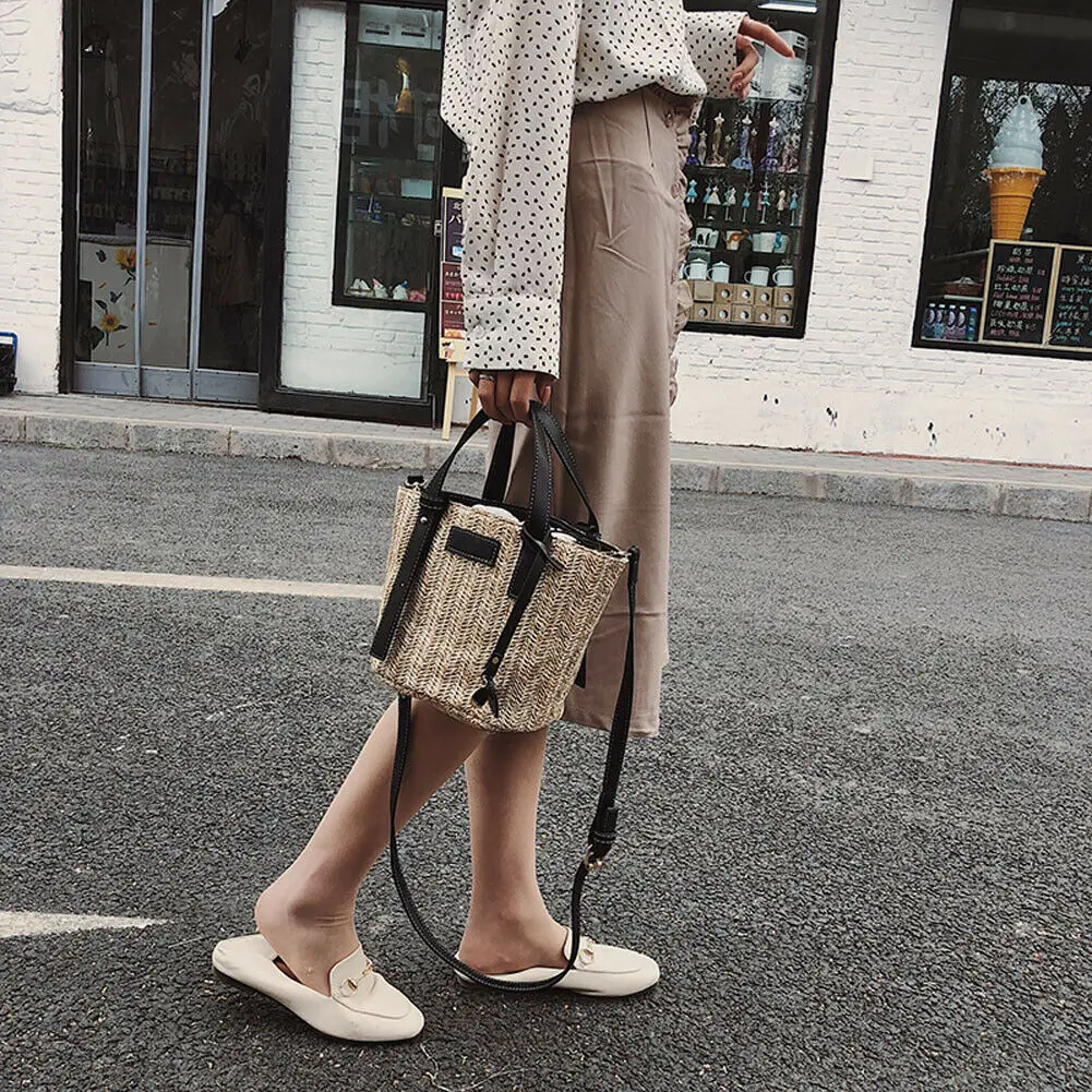 Bags For Women 2pcs Straw Bag Clutch Handwoven Rattan Handbags Knitted Crossbody Tote Bolsos Mujer De Marca Famosa 2019 | Багаж и сумки