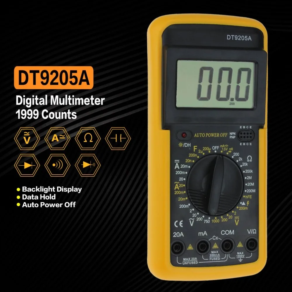 DT 830D мини карманный цифровой мультиметр 1999 отсчетов AC/DC Вольт Ампер hFE тестер