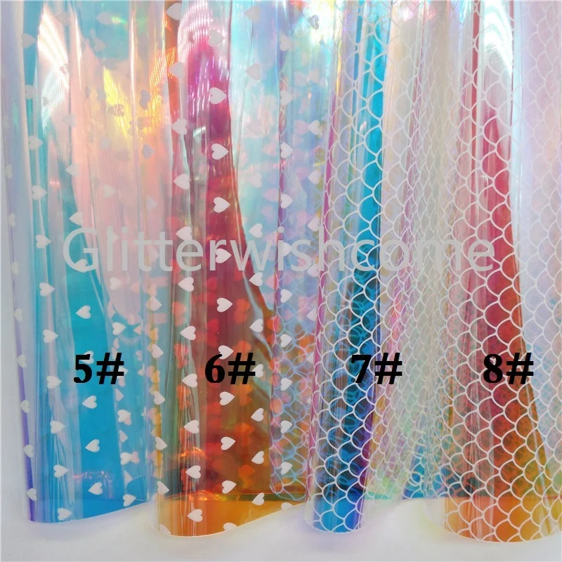 Блестящие прозрачные ТПУ простыни Glitterwishcome 21 х29 см радужные кожаные с