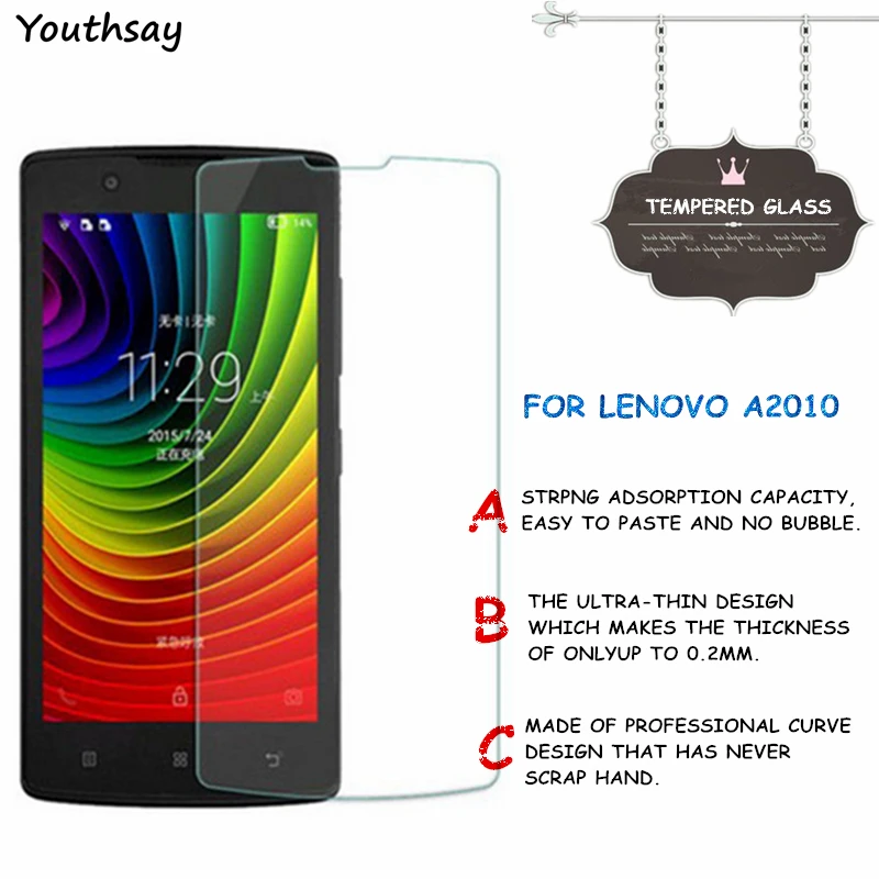 2 шт. стекло для Lenovo A2010 защита экрана закаленное A пленка A2010A Youthsay|glass for lenovo|for
