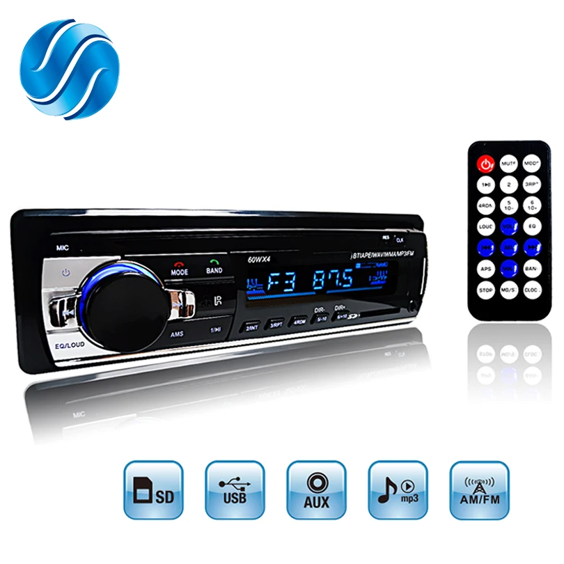 Автомобильный Радио стерео MP3 плеер цифровой Bluetooth 60Wx4 12 контактный порт FM Аудио