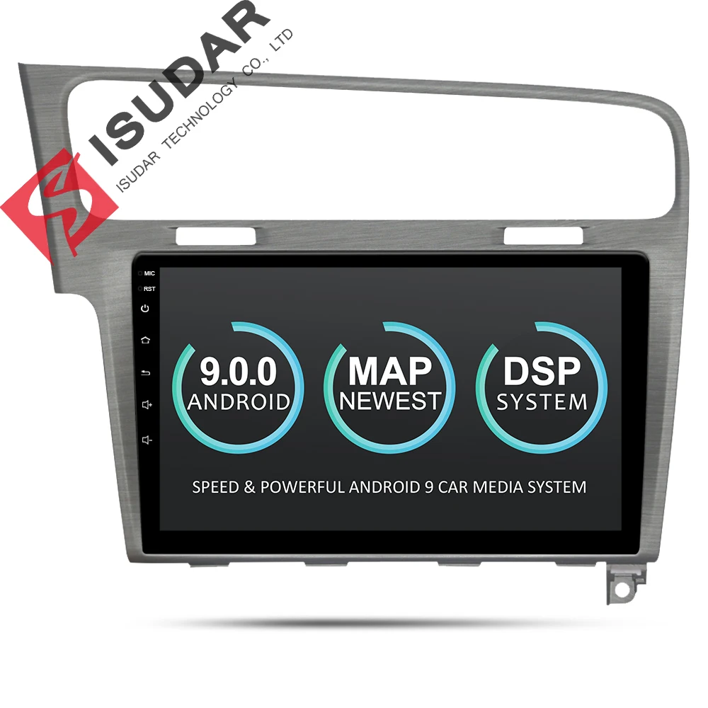 Isudar Автомагнитолла 1Din с Сенсорным 10.1 Дюймовым Экраном на Android 8.1 для VW/Volkswagen/Golf 7