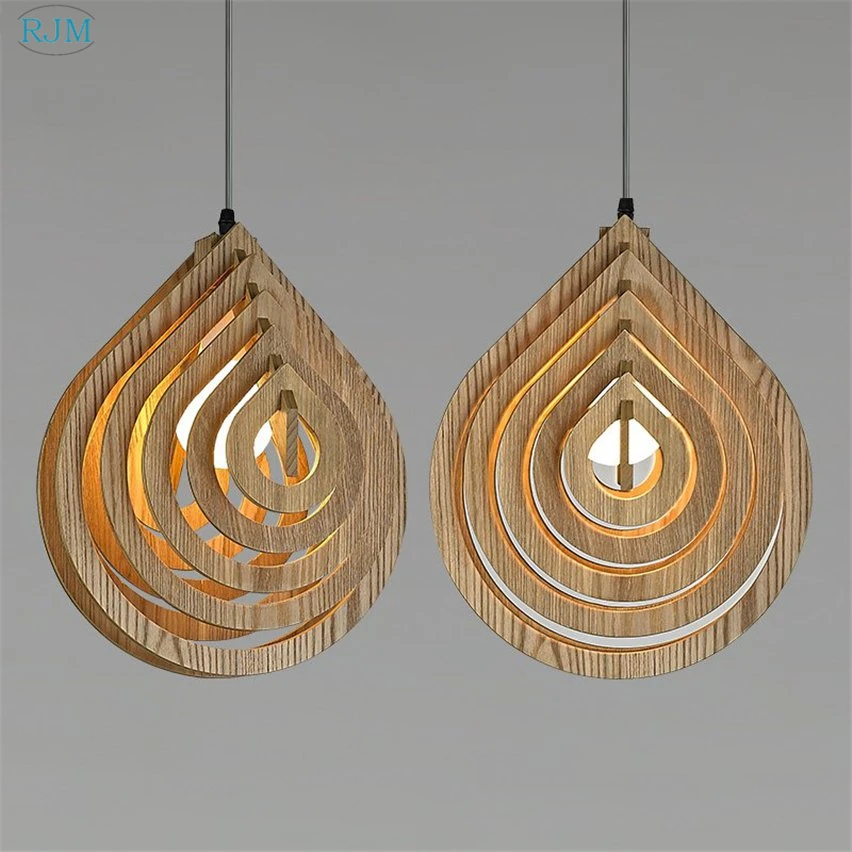 Европейский стиль современный подвесной светильник из дерева с каплями воды