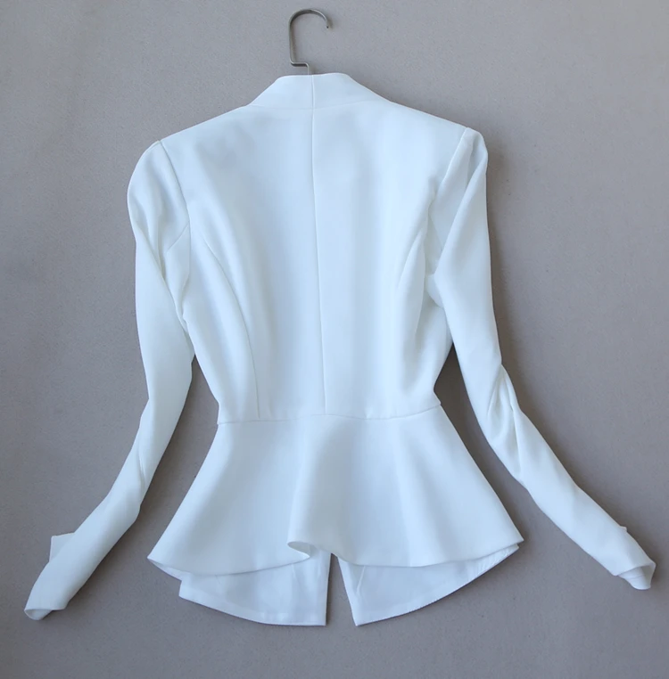 Fashion suit female New large size Korean version of the self-cultivation milk white ladies jacket + skirt two-piece set |