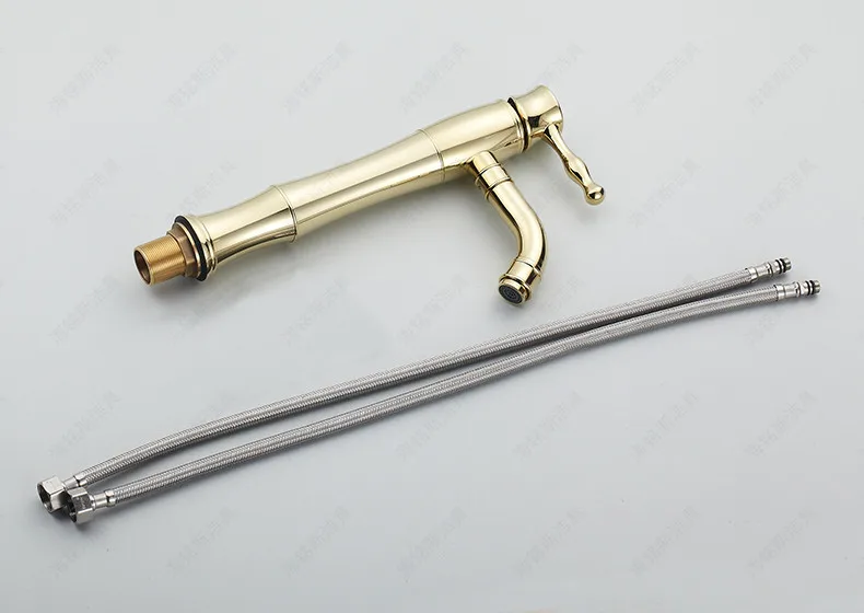 Бесплатная доставка Модный золотой кран для ванной комнаты с бортиком Золотой