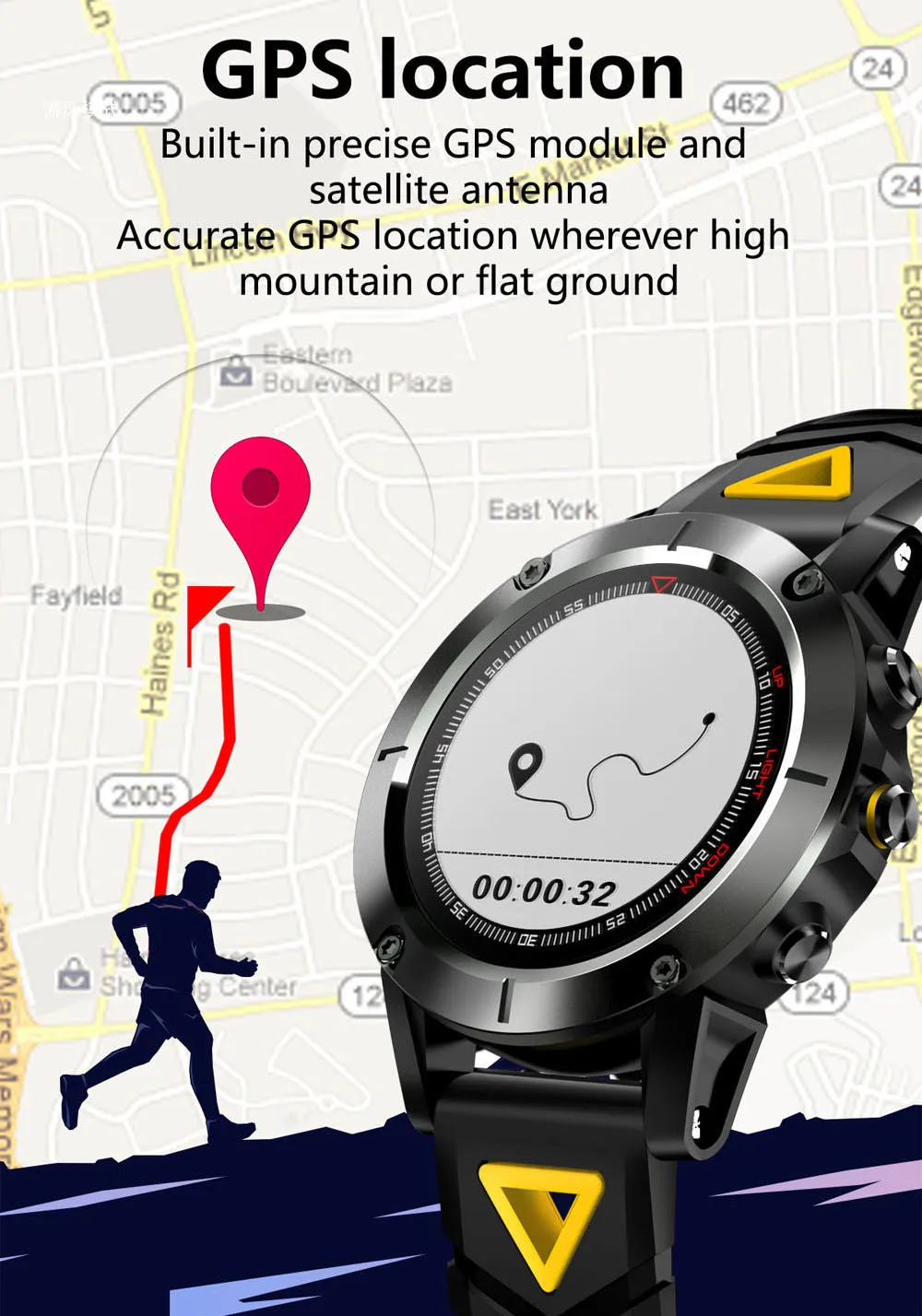 G01 gps спортивные Смарт часы вызов сообщение BT4.0 Пульс анти потеря дистанционного с