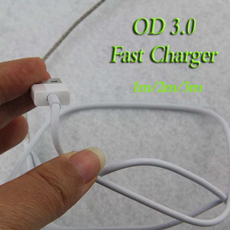 OD3.0 1 м/2 м/3 м 3 фута 6 футов 10 белый зарядный кабель толстый длинный 8Pin USB-шнур для