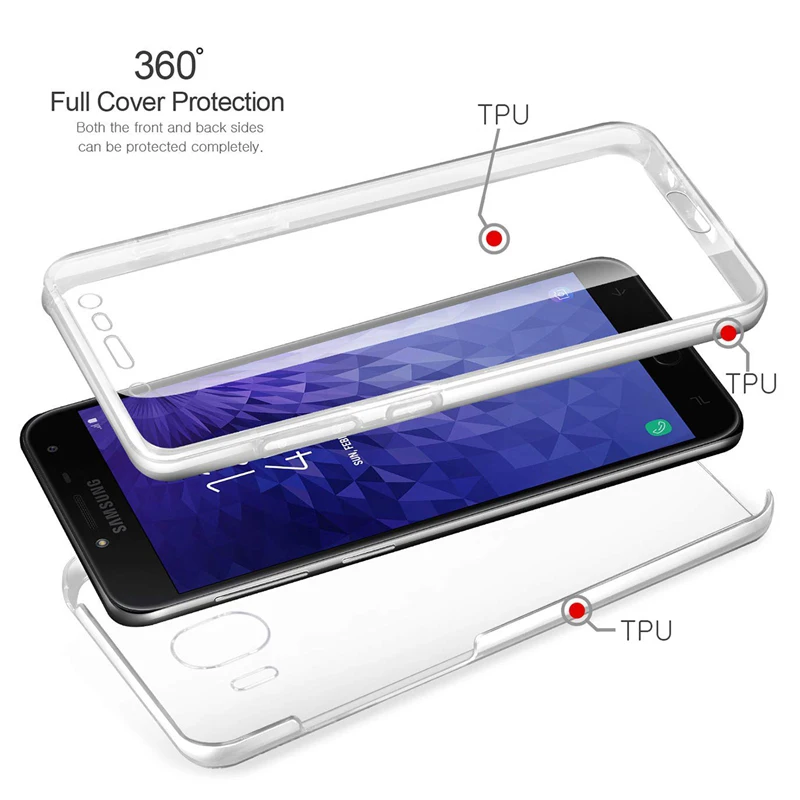 A7 A750 J4 J6 плюс J610 J415 Duos чехол для samsung galaxy J2 Pro J250F J8 A6 A8 плюс полный корпус 360 градусов мягкий прозрачный чехол для телефона