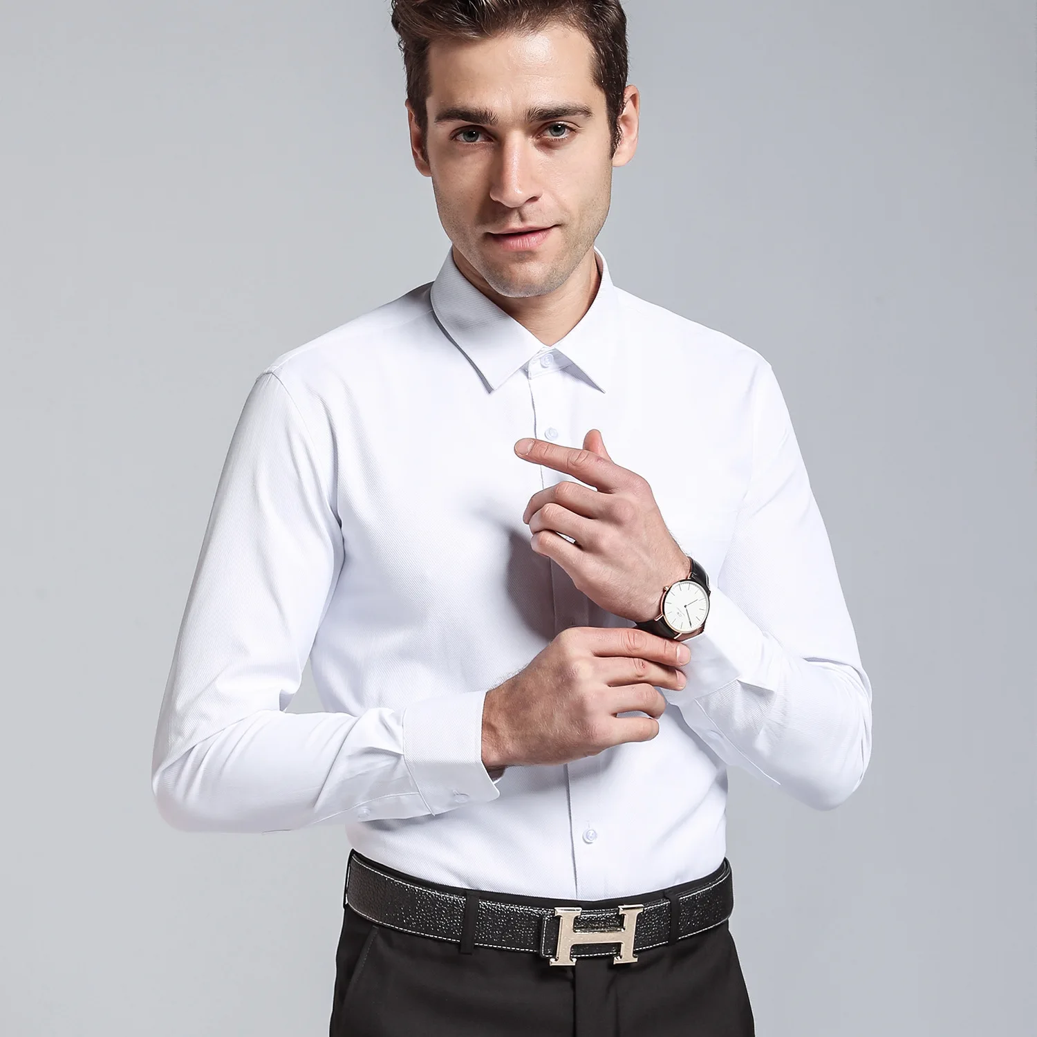 Business Easy Care Shirts 2018 New Men Shirt Male Dress Men's Fashion Casual Long Sleeve Formal 6 color | Мужская одежда