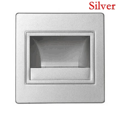 Silver 10 шт./партия Встраиваемый светодиодный светильник для лестниц 110-220 В светодиодный настенный светильник освещение в шаговой лампе лестничные фонари теплый белый/холодный белый+ 86 коробка - Цвет абажура: Silver