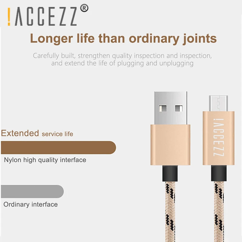 ! ACCEZZ Кабель зарядного устройства микро-usb Быстрая зарядка Microusb Кабели для