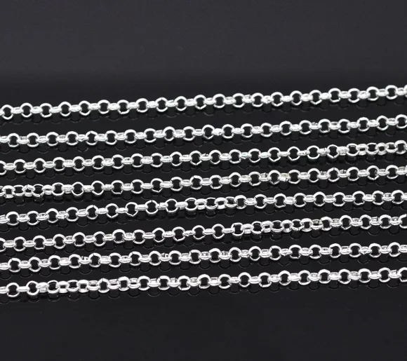 DoreenBeads Посеребренная фурнитура для открытой цепочки 2 5x0 5 мм 1 м|findings charms|chain ballchain