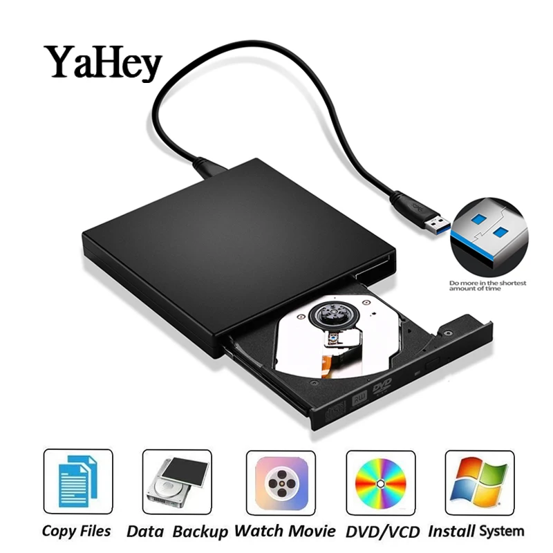 USB 3 0 внешний DVD/проигрыватель компакт-дисков RW DL DVD тонкий оптический привод