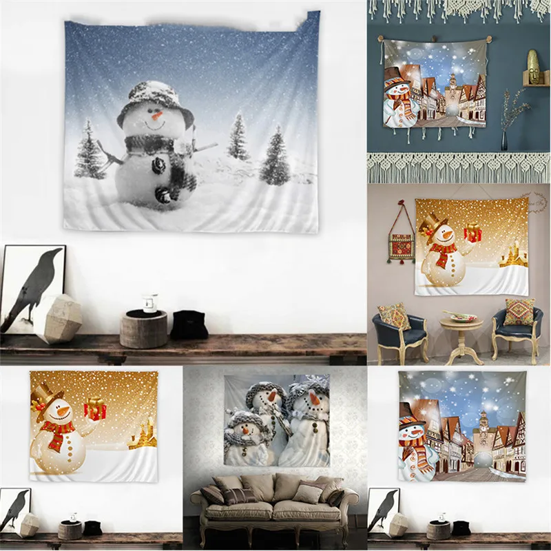Рождественский настенный гобелен для снеговика новогодний из ткани украшение