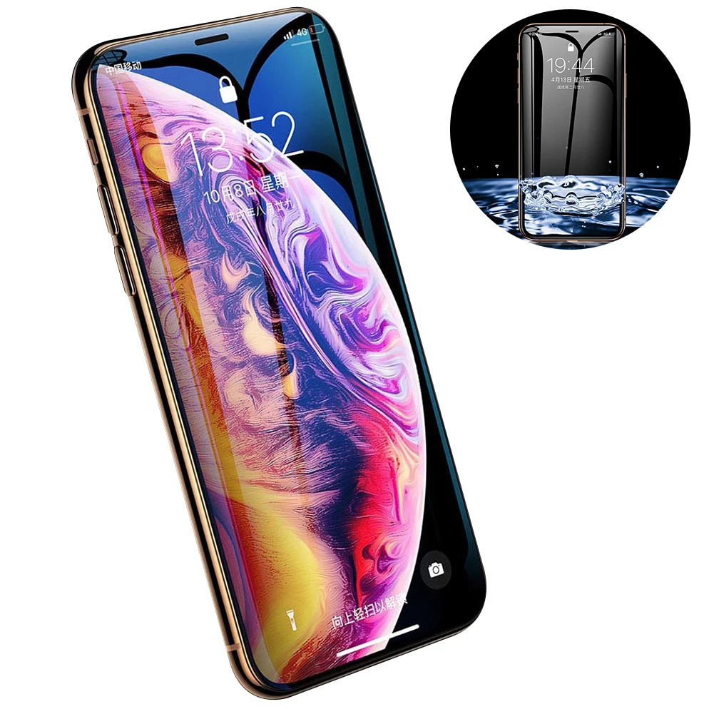 10D изогнутая защитная пленка из закаленного стекла для X XS Max 7 8 Plus с полным