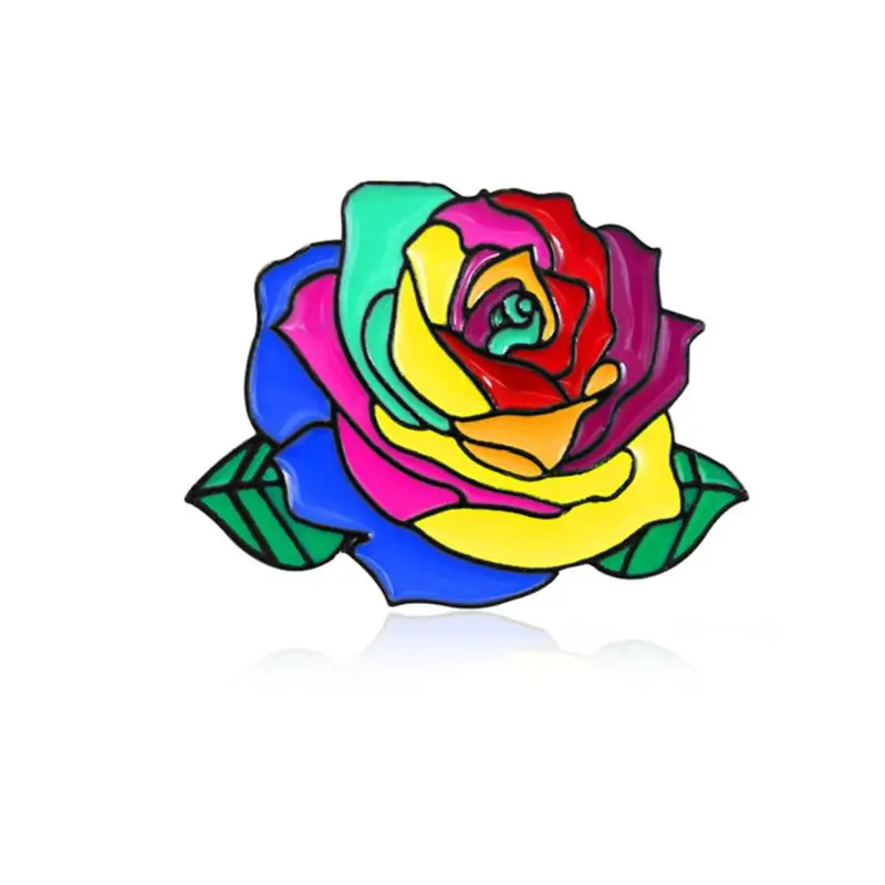 Новая креативная разноцветная брошь в виде розы из мультфильма мужская и женская