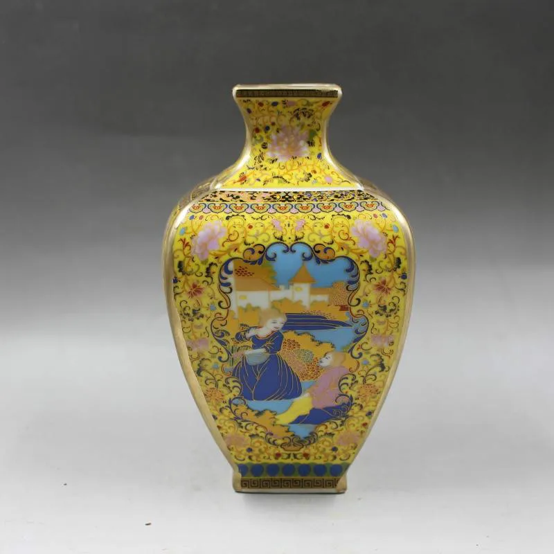 

European Antique Enamel Vase Western Characters Pattern Rare Jingdezhen Porcelain Flower Vase For Decoration