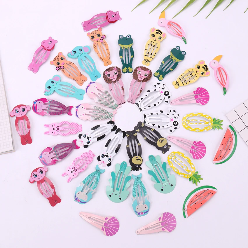 

6PCS/Set Cute Hairpins Girls Baby Party Gifts Girls Cartoon Fruits Hair Clip Ice Cream Children Snap Clips Hair Accessories