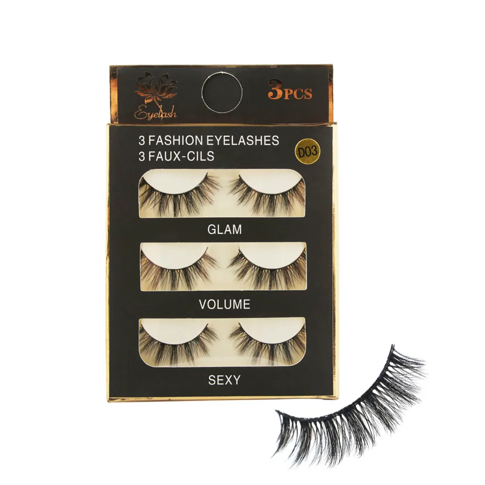 1 коробка Роскошные 3D накладные ресницы пушистая полоса длинные естественных
