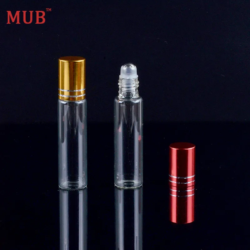 MUB 10 мл 100 шт./лот прозрачная стеклянная бутылка для эфирных масел стальные