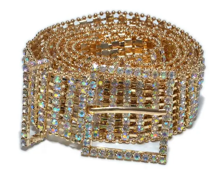 Gold 10 шт./лот) дизайнерский бренд, роскошная женская мода, стразы, сатин, свадебное платье, Золотая цепочка, подружки невесты, ювелирное изделие, пояс, Bg-837 - Цвет: Gold