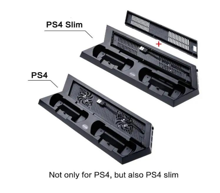Вертикальная подставка для PS4 Slim и охлаждающий вентилятор с радиатором Подставка