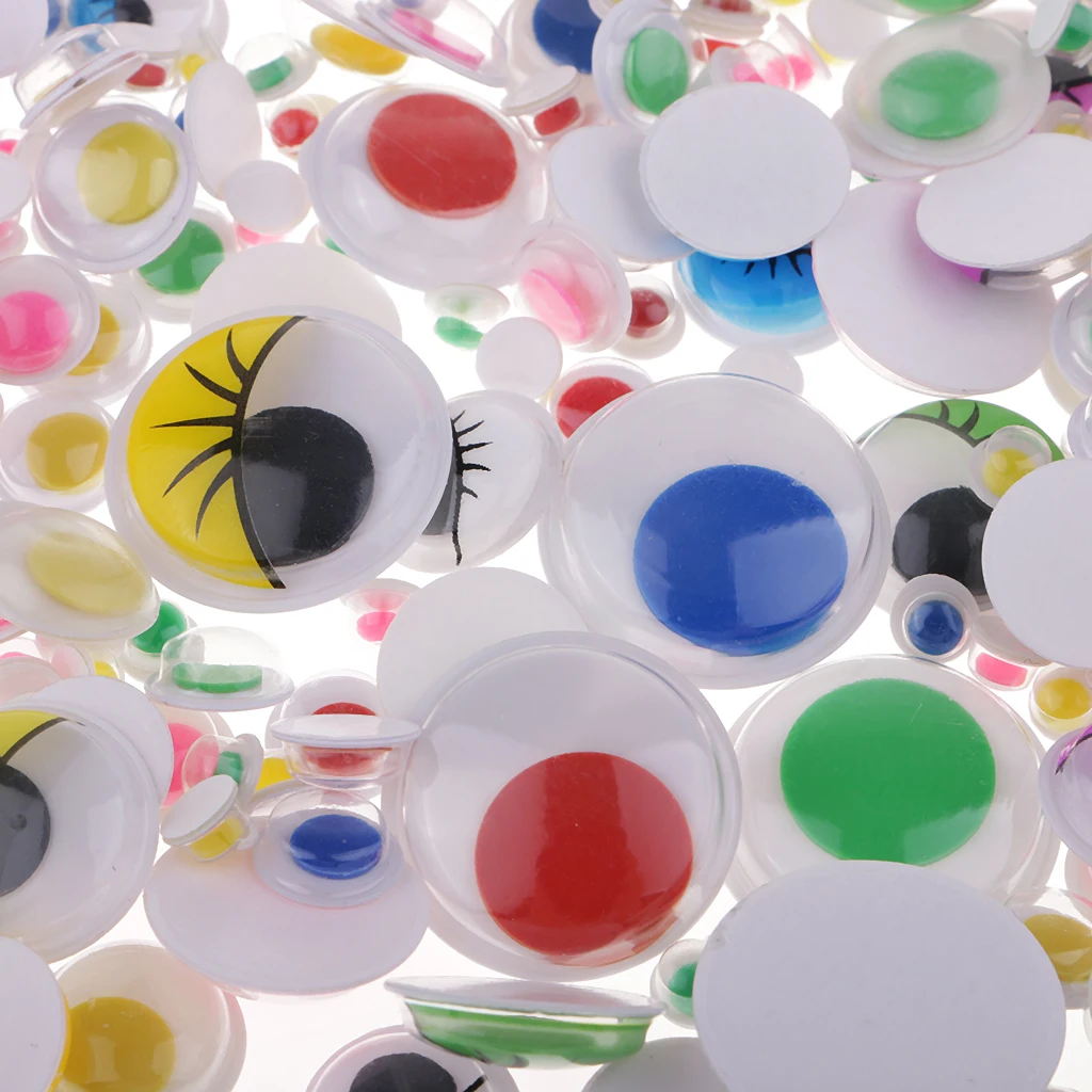 300 шт 6 35 мм красочные пластиковые Wiggle Googly Eyes самоклеющиеся для DIY кукол детские
