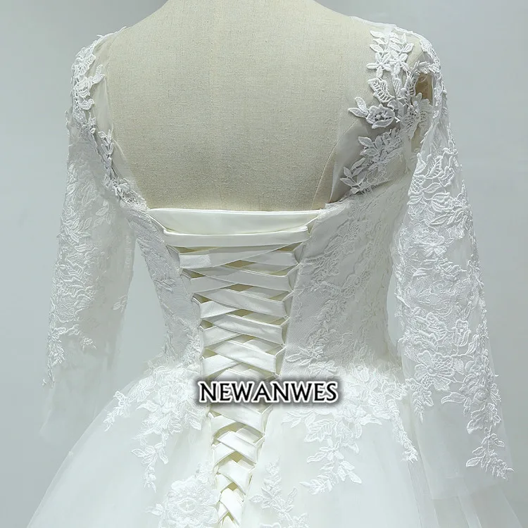 Vestido De Casamento Курто Кружева Часовня Поезд Белое кружево Королевский свадебное