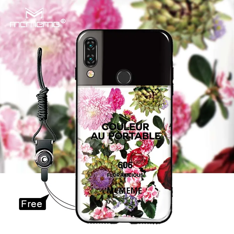 Мягкий чехол из ТПУ для Asus Zenfone 5Z 5 ZE620KL с цветочным узором в виде флакона парфюма и