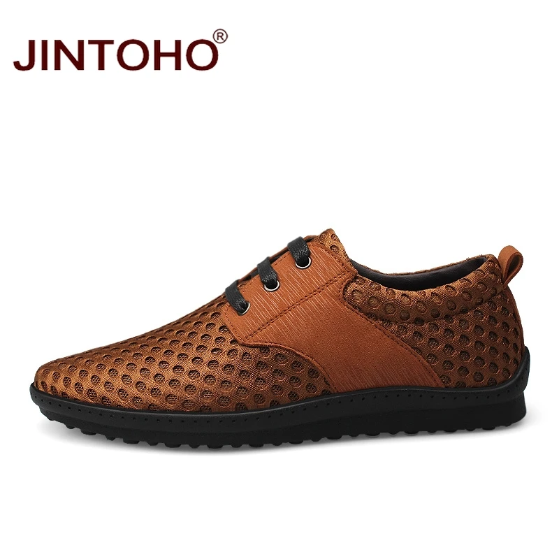 JINTOHO Summer Breathable Brand Men Shoes Casual Mesh High Quality Big Size Flats Fashion Male | Обувь