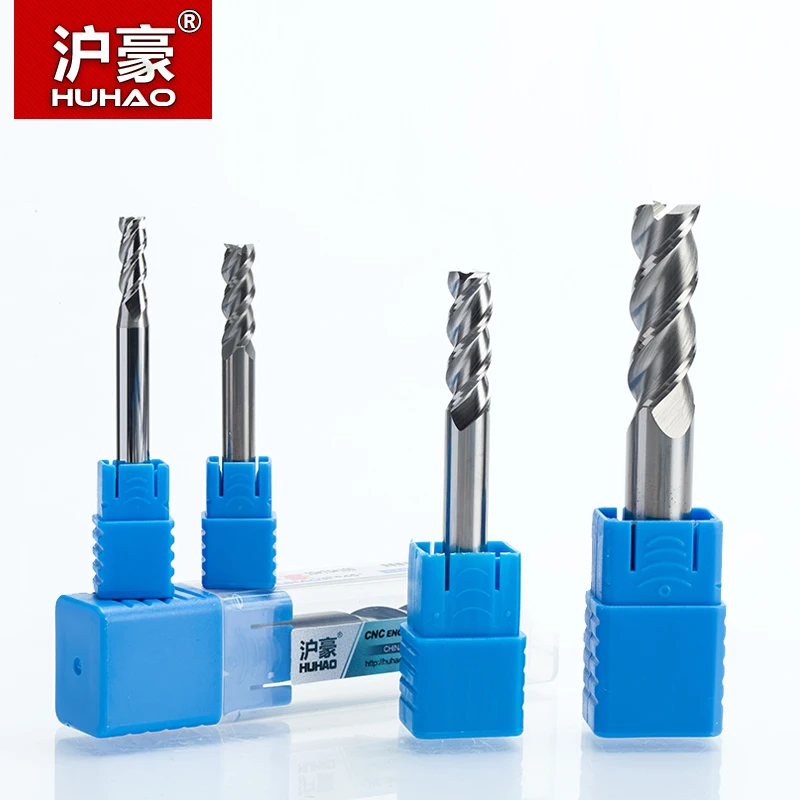 

HUHAO 1PC 3 flutes Solid Carbide End Mill for Aluminum CNC Milling Cutter HRC45 Tungsten steel router bits CNC machine