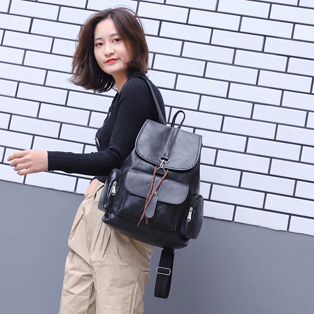 Женский рюкзак из натуральной кожи mochila feminin Повседневный нейлоновый для пары