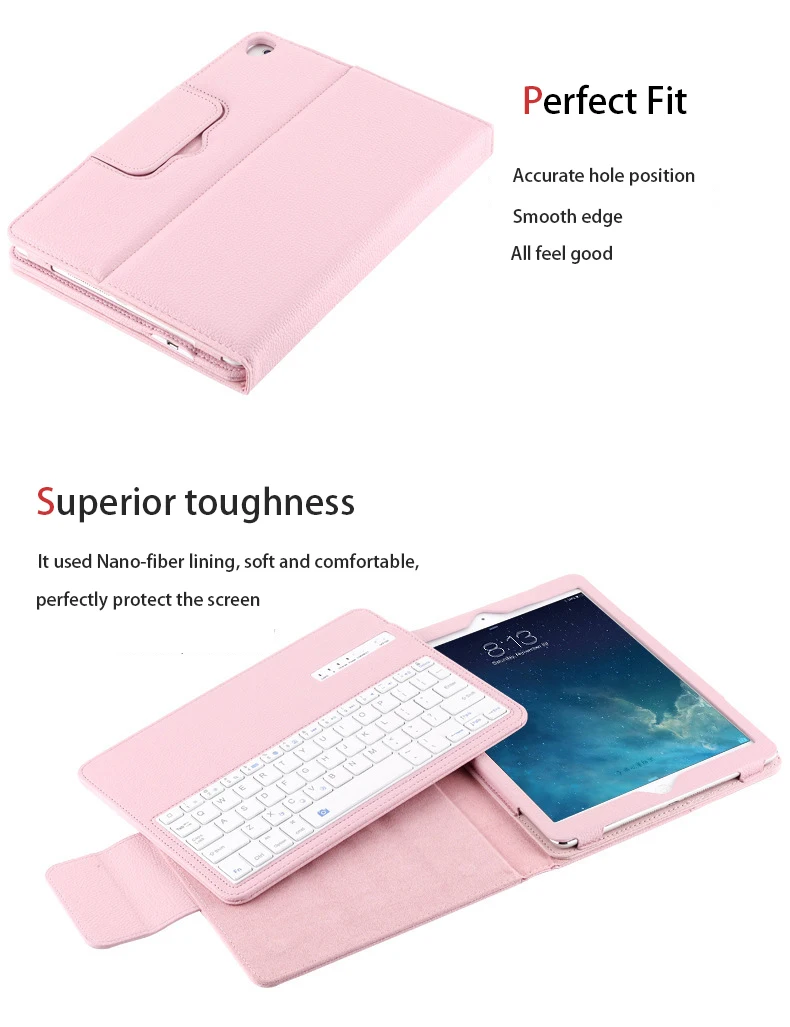 Съемная Bluetooth клавиатура для iPad Pro 12,9 дюйма mini 4 для 9,7 дюймового планшета, кожаный защитный чехол, беспроводные клавиатуры