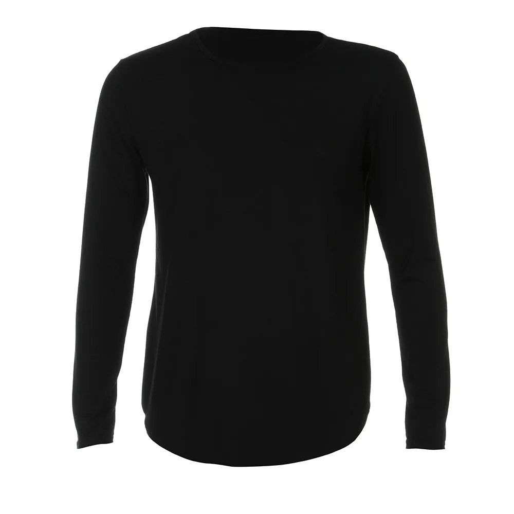 Feitong рубашка для мужчин Slim Fit О-образным вырезом с длинным рукавом мышцы рубашка повседневные блузки Social Masculina