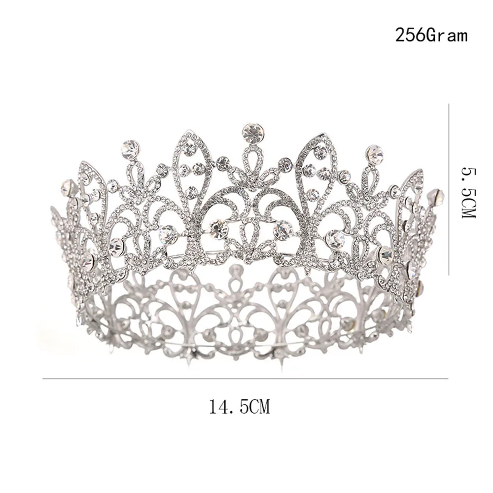 Bling расшитые стразами Свадебные Корона круглый диадемы со стразами диадема для невесты банданы для мужчин свадебные аксессуары волос