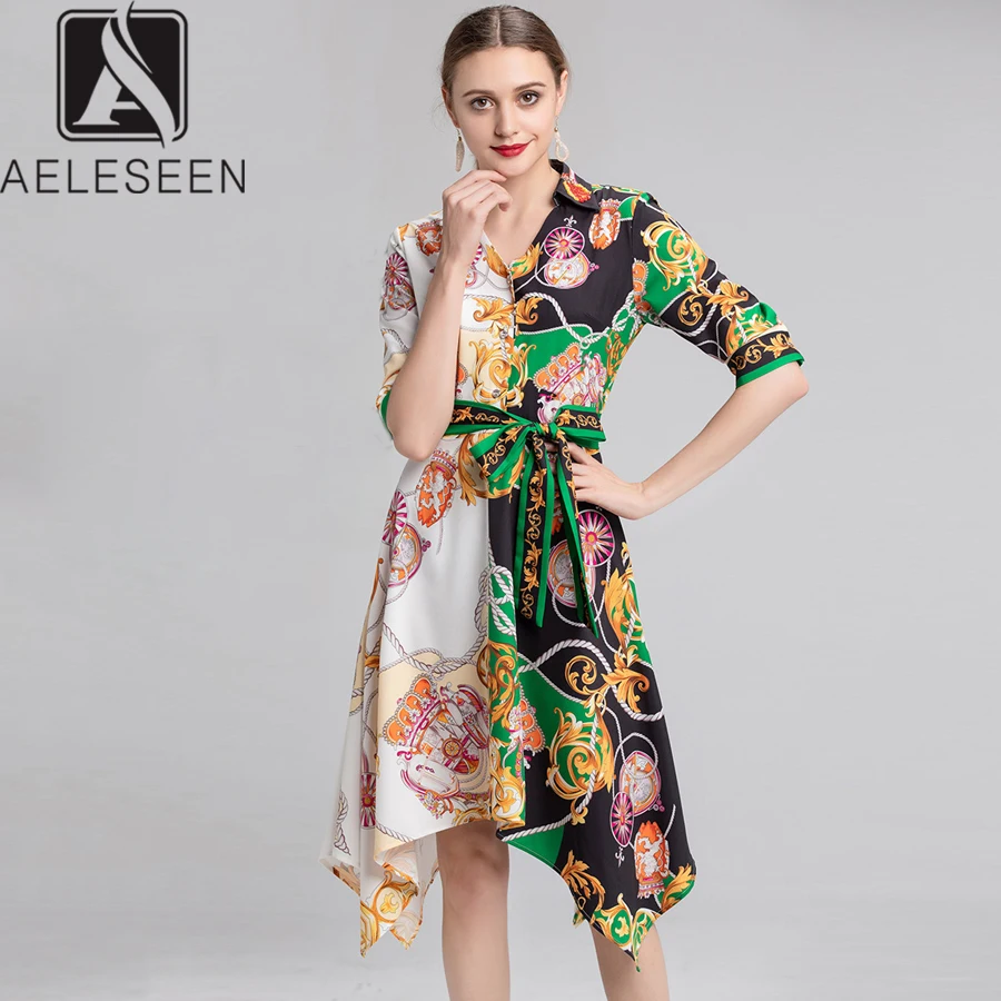 AELESEEN роскошное модное женское платье 2019 летнее с v-образным вырезом и бусинами