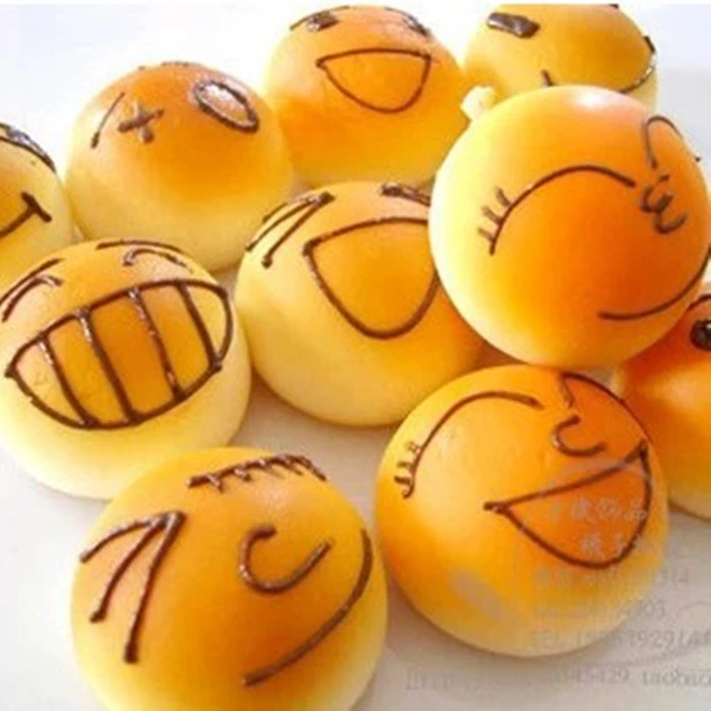 1pcs Random Delivery Cute Simulation Small Bread Smile Face Keychain Key Rings for Girls Boy Children Gift Can Be Toy Keychains | Украшения