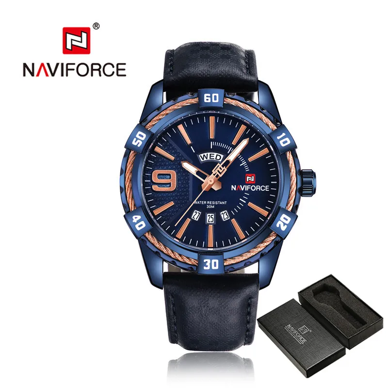 Мужские часы NAVIFORCE мужские модные водонепроницаемые кварцевые военные с
