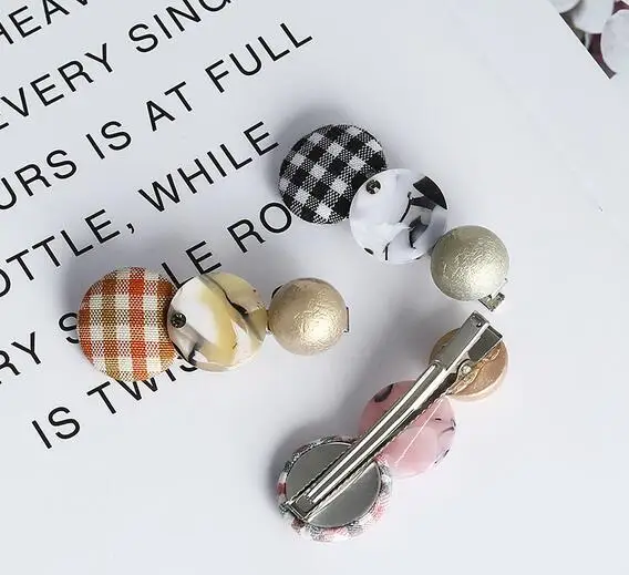 Винтажная металлическая жемчужная Геометрическая круглая заколка для волос