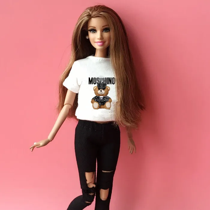Комплект одежды из 2 предметов для куклы blyth 1/6 футболка+ штаны для куклы blyth jean, комплект одежды для куклы Барби, аксессуары для 1/6