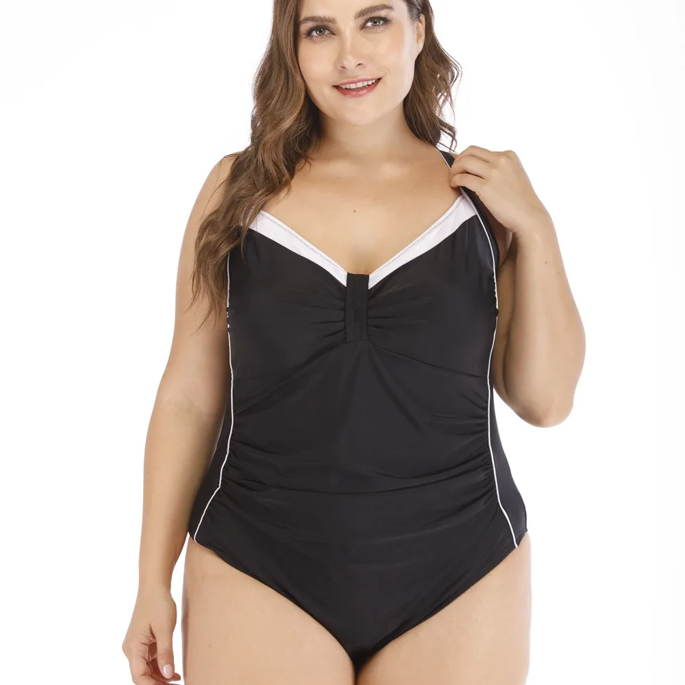 

Женский слитный купальник 2023, сексуальный Монокини с пуш-ап, пляжный купальник, Женский бандажный купальный костюм, большие размеры, черный купальник