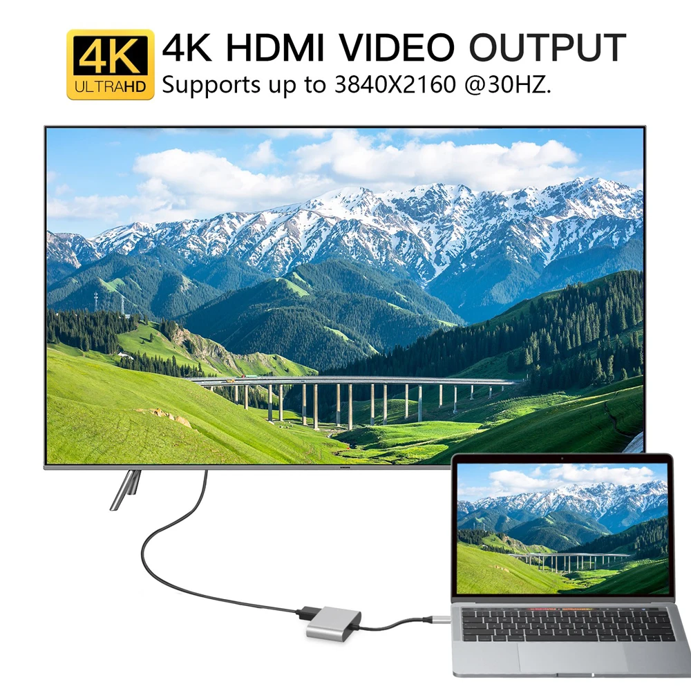 Usb type C концентратор Thunderbolt 3 адаптер док-станции с HDMI 4 K VGA для samsung Galaky Note8 S9 S8 MacBook pro