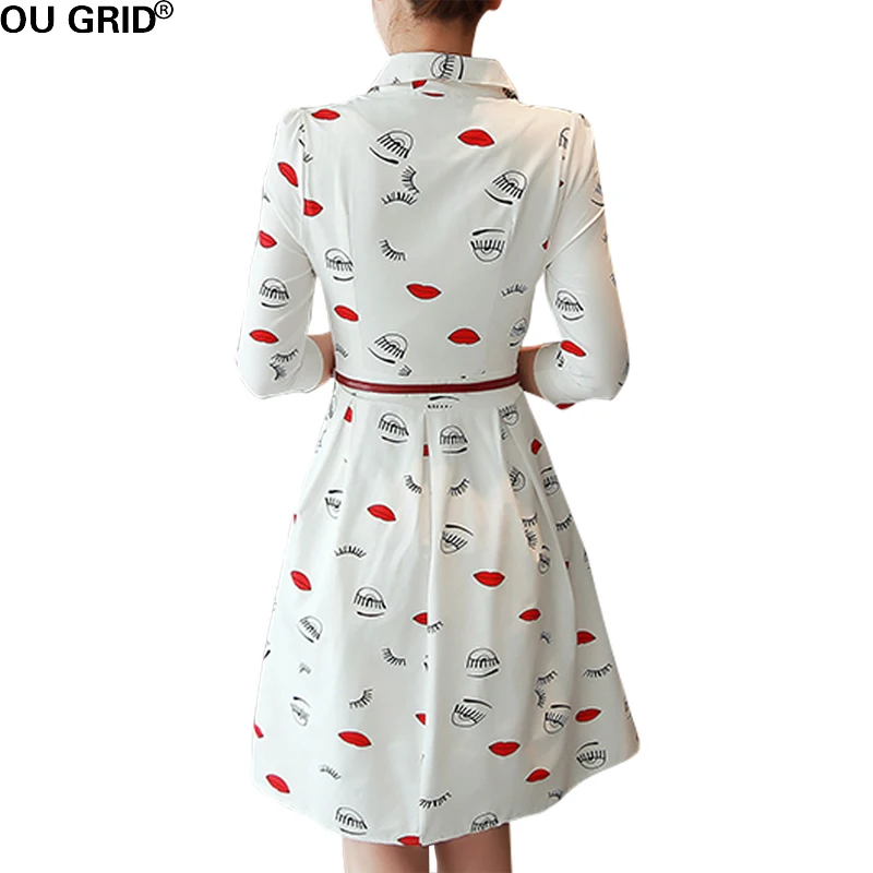 Женское офисное платье с рукавом три четверти цветочным принтом|dress women elegant|office