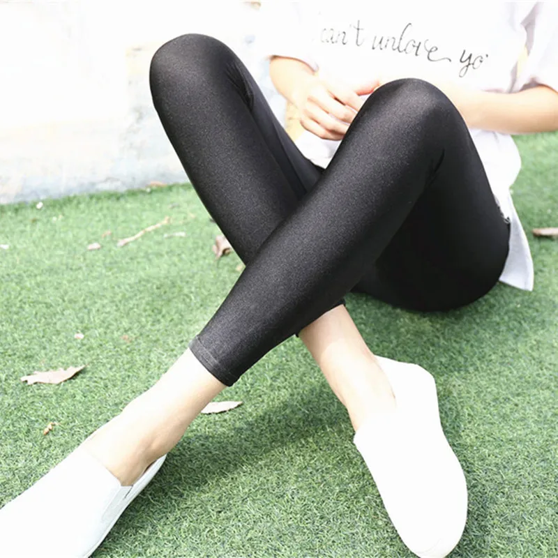 

Fluorescent Color High Elastic Women Leggings Pant Multicolor Shiny Glossy Legging Trousers 20Color Casual Clothing For Women