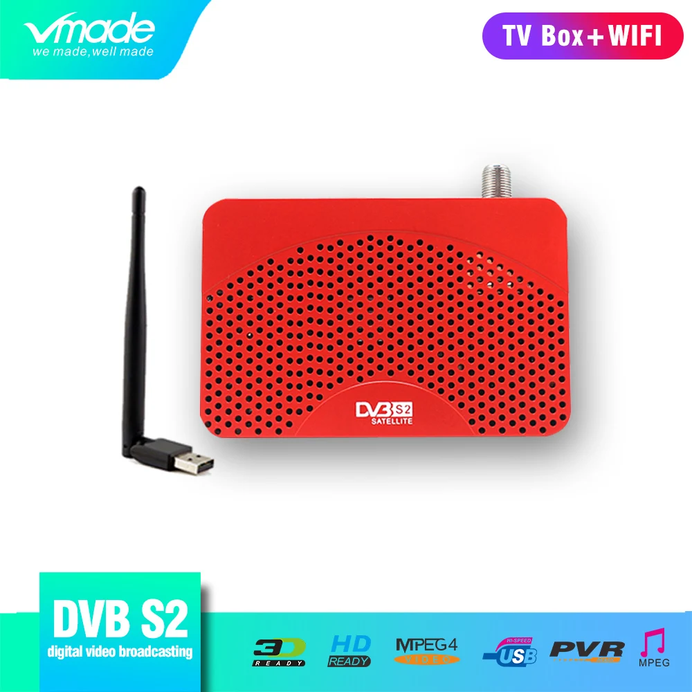 DVB S2 мини HD цифровой спутниковый ТВ приемник Поддержка MPEG-2/4 H.264 1080p поддержка FAT IP tv CCCAM DVB S2 спутниковый ресивер+ wifi